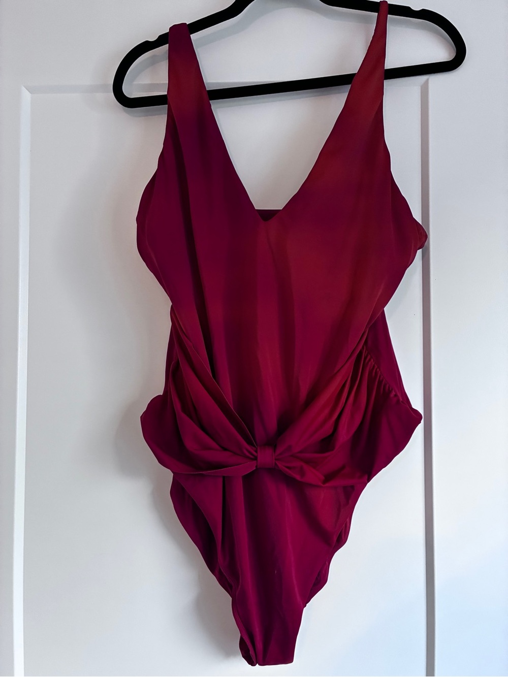 Andie Red Knot-Front One-Piece Swimsuit